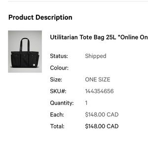 Lululemon Utility Tote Bag